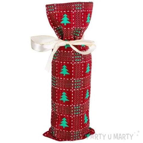 pokrowiec na butelke swiateczne choinki czakos
