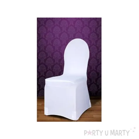 pokrowiec na krzeslo classic matowy bialy partydeco 1 szt