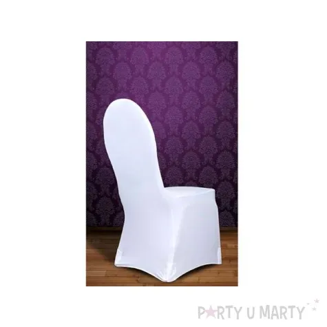 pokrowiec na krzeslo classic matowy bialy partydeco 1 szt