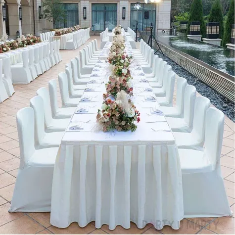 pokrowiec na krzeslo classic matowy bialy partydeco 1 szt