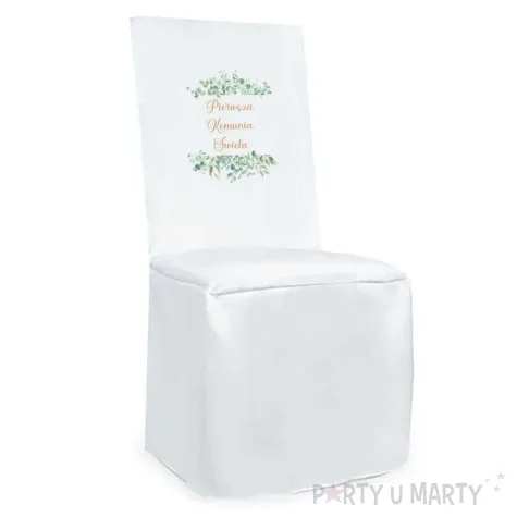 pokrowiec na krzeslo komunia swieta eukaliptus beauty