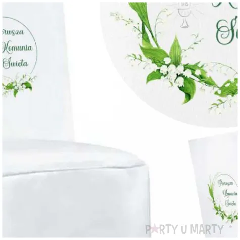 pokrowiec na krzeslo komunia swieta konwalia