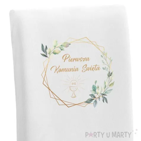 pokrowiec na krzeslo komunia swieta mietowa geometria