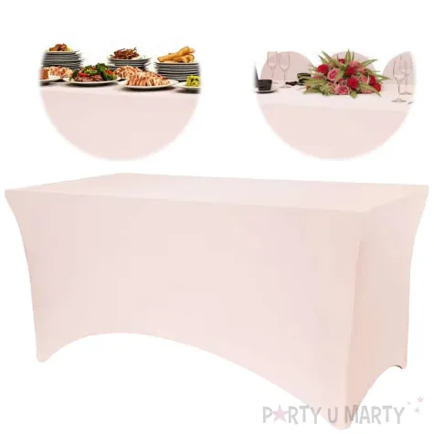 pokrowiec na stol bankietowy dekoracja na urodziny wesele komunie kolacje rozowy 183x76x74 cm
