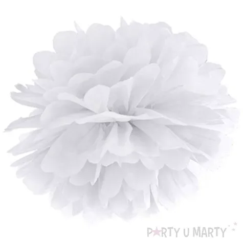 pompon bibulowy classic bialy 25 cm