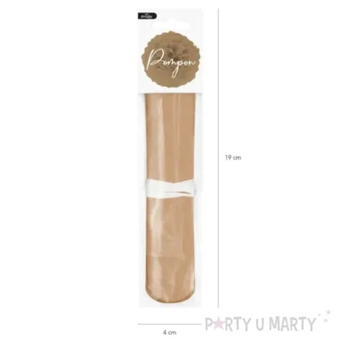 pompon bibulowy classic brazowy zloty partypal 15 cm