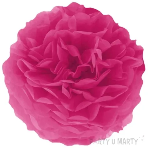 pompon bibulowy classic ciemny rozowy partypal 15 cm