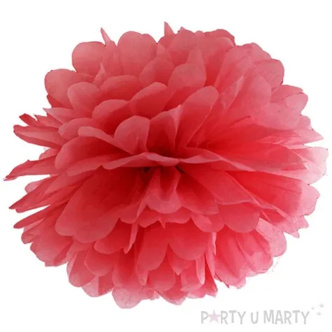 pompon bibulowy classic czerwony 25 cm