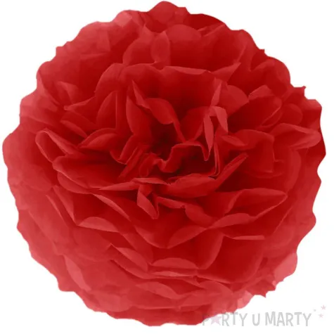 pompon bibulowy classic czerwony partypal 35 cm