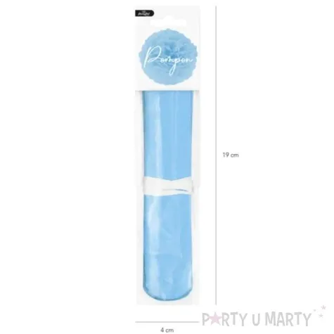 pompon bibulowy classic jasny niebieski partypal 15 cm