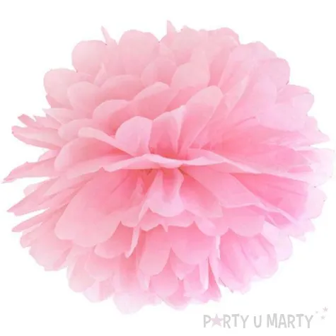 pompon bibulowy classic rozowy jasny partydeco 35 cm