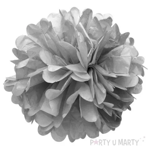 pompon bibulowy classic srebrny 25 cm