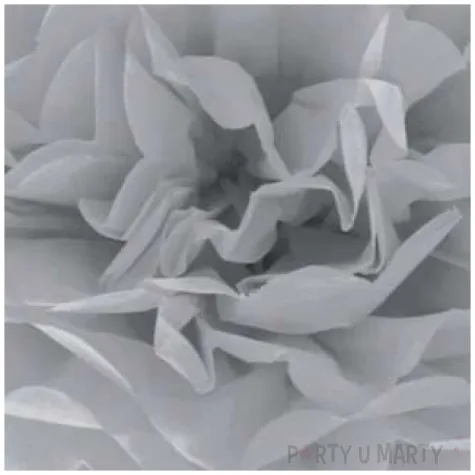 pompon bibulowy classic szaro srebrny partypal 15 cm