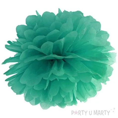 pompon bibulowy classic turkusowy partydeco 35 cm