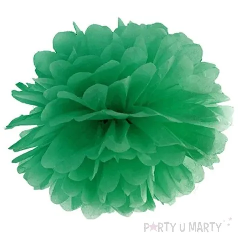 pompon bibulowy classic zielony szmaragdowy partydeco 35 cm