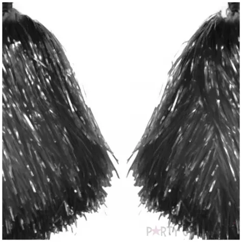 pompon czirliderka czarny partytino 30 cm 2 szt