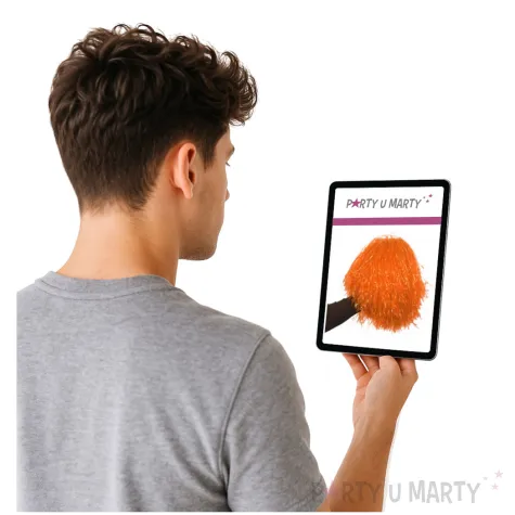 pompon czirliderka pomaranczowy partytino 29 cm