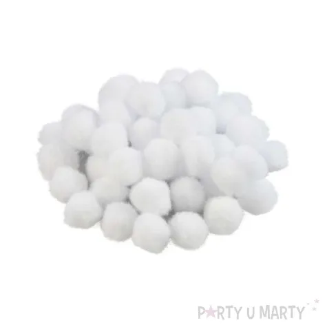 pompony dekoracyjne akrylowe arpex bialy 1 cm 170 szt