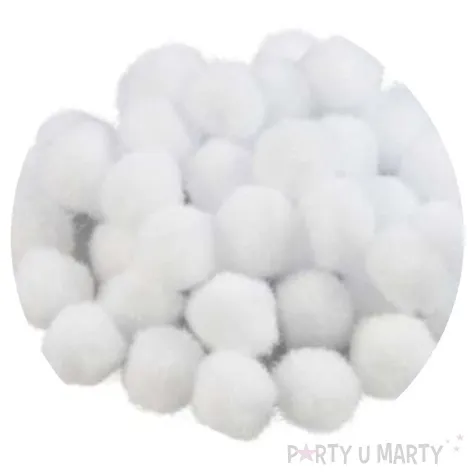 pompony dekoracyjne akrylowe arpex bialy 1 cm 170 szt