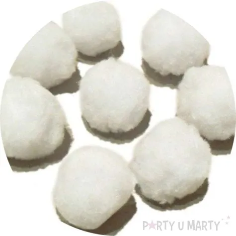 pompony dekoracyjne akrylowe arpex bialy 5 5cm 7 szt