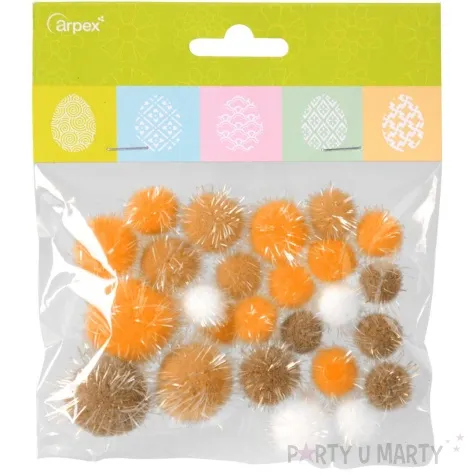 pompony dekoracyjne akrylowe pomaranczowy arpex 25 szt