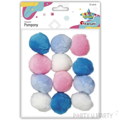 pompony dekoracyjne akrylowe titanum 12 szt