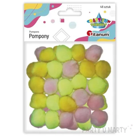 pompony dekoracyjne akrylowe titanum 48 szt