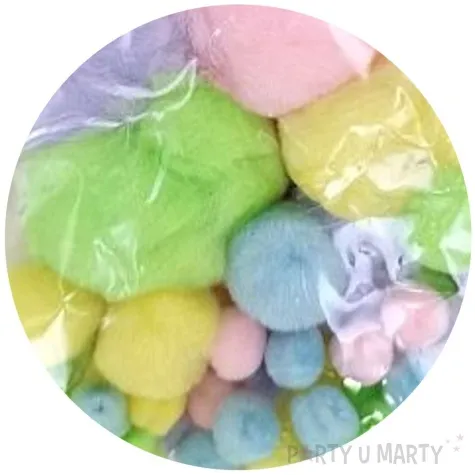 pompony dekoracyjne akrylowe titanum 60 szt