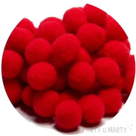 pompony dekoracyjne pluszowe czerwone godan 10 szt