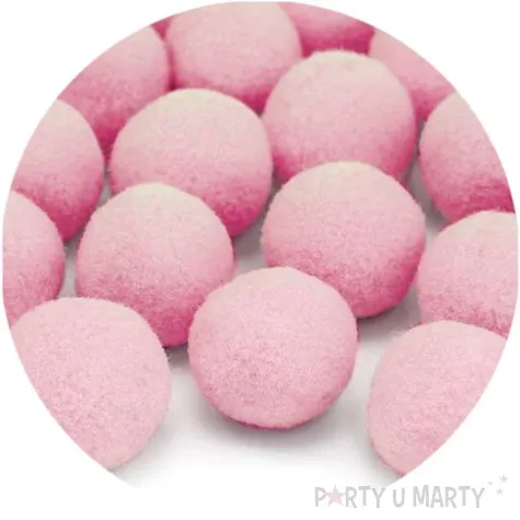 pompony dekoracyjne pluszowe partydeco rozowe jasne 20 szt