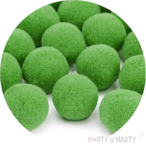 pompony dekoracyjne pluszowe partydeco zielone jasne 20 szt