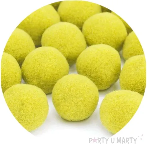 pompony dekoracyjne pluszowe partydeco zolte 20 szt