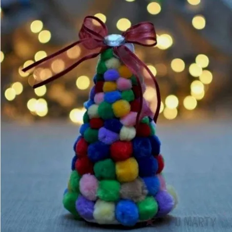 pompony dekoracyjne pluszowe rozowe godan 10 szt