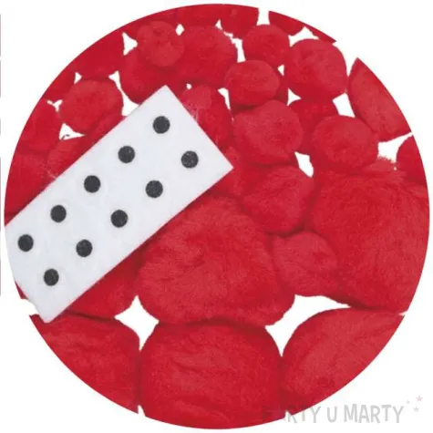 pompony pluszowe akrylowe czerwone titanum 11 53 mm 45 szt