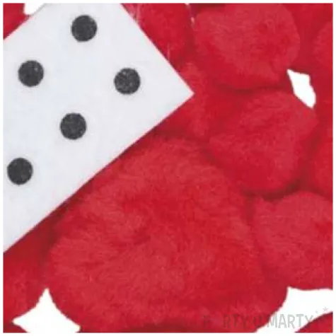 pompony pluszowe akrylowe czerwone titanum 11 53 mm 45 szt