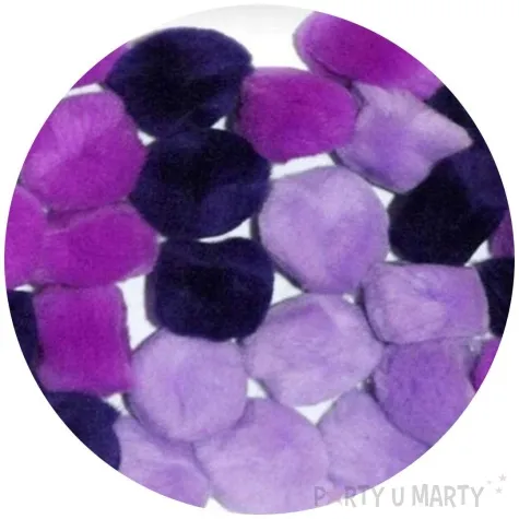 pompony pluszowe akrylowe fioletowe mix titanum 25 mm 30 szt