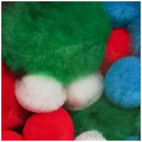 pompony pluszowe akrylowe mix aliga 15 40 mm 50 szt