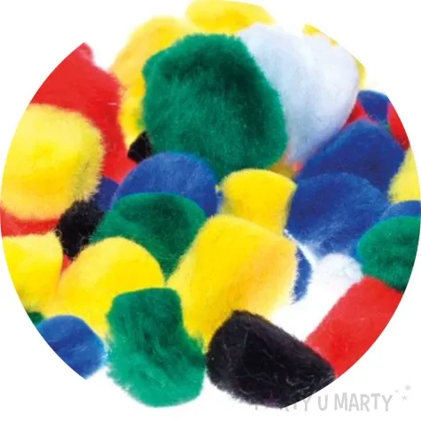 pompony pluszowe akrylowe mix brewis 10 25 mm 78 szt