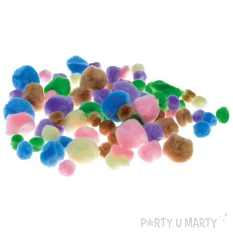 pompony pluszowe akrylowe mix brewis 10 25 mm 78 szt