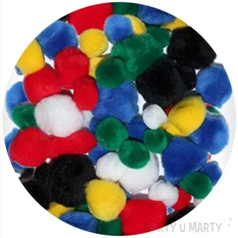 pompony pluszowe akrylowe mix titanum 10 24 mm 68 szt