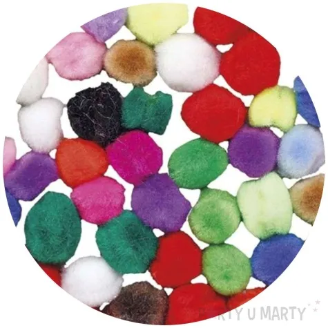 pompony pluszowe akrylowe mix titanum 10 mm 100 szt