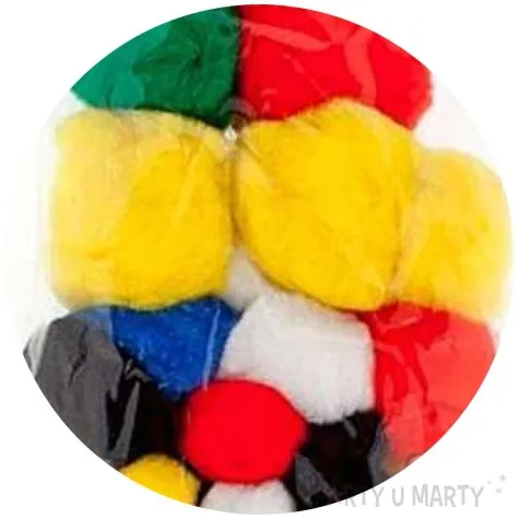 pompony pluszowe akrylowe mix titanum 10 mm 60 szt