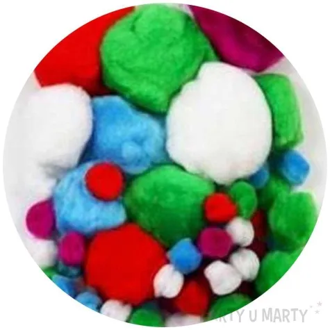 pompony pluszowe akrylowe mix titanum 11 50 mm 60 szt