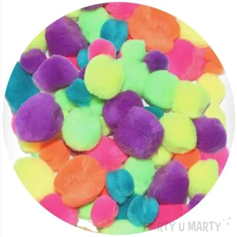 pompony pluszowe akrylowe neonowe mix titanum 10 24 mm 68 szt