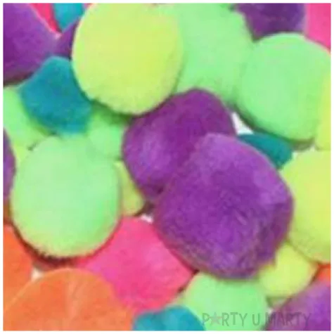 pompony pluszowe akrylowe neonowe mix titanum 10 24 mm 68 szt