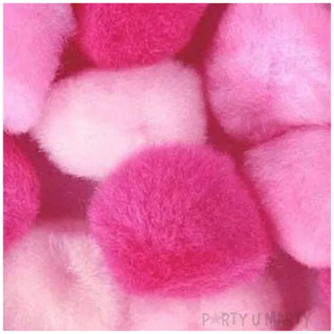 pompony pluszowe akrylowe rozowy mix titanum 25 mm 30 szt