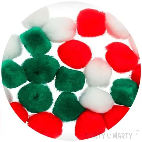 pompony pluszowe akrylowe swiateczny mix titanum 12 mm 24 szt