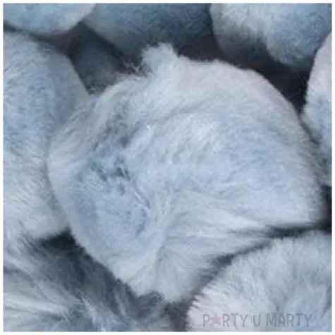 pompony pluszowe akrylowe szare jasne titanum 11 50 mm 45 szt