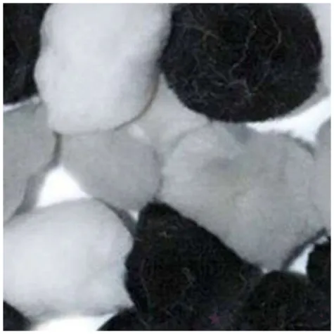 pompony pluszowe akrylowe szaro czarne titanum 25 mm 30 szt