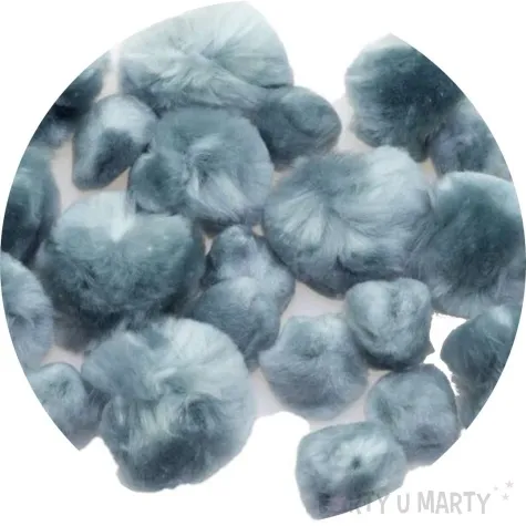 pompony pluszowe akrylowe szary brewis 25 40 mm 24 szt